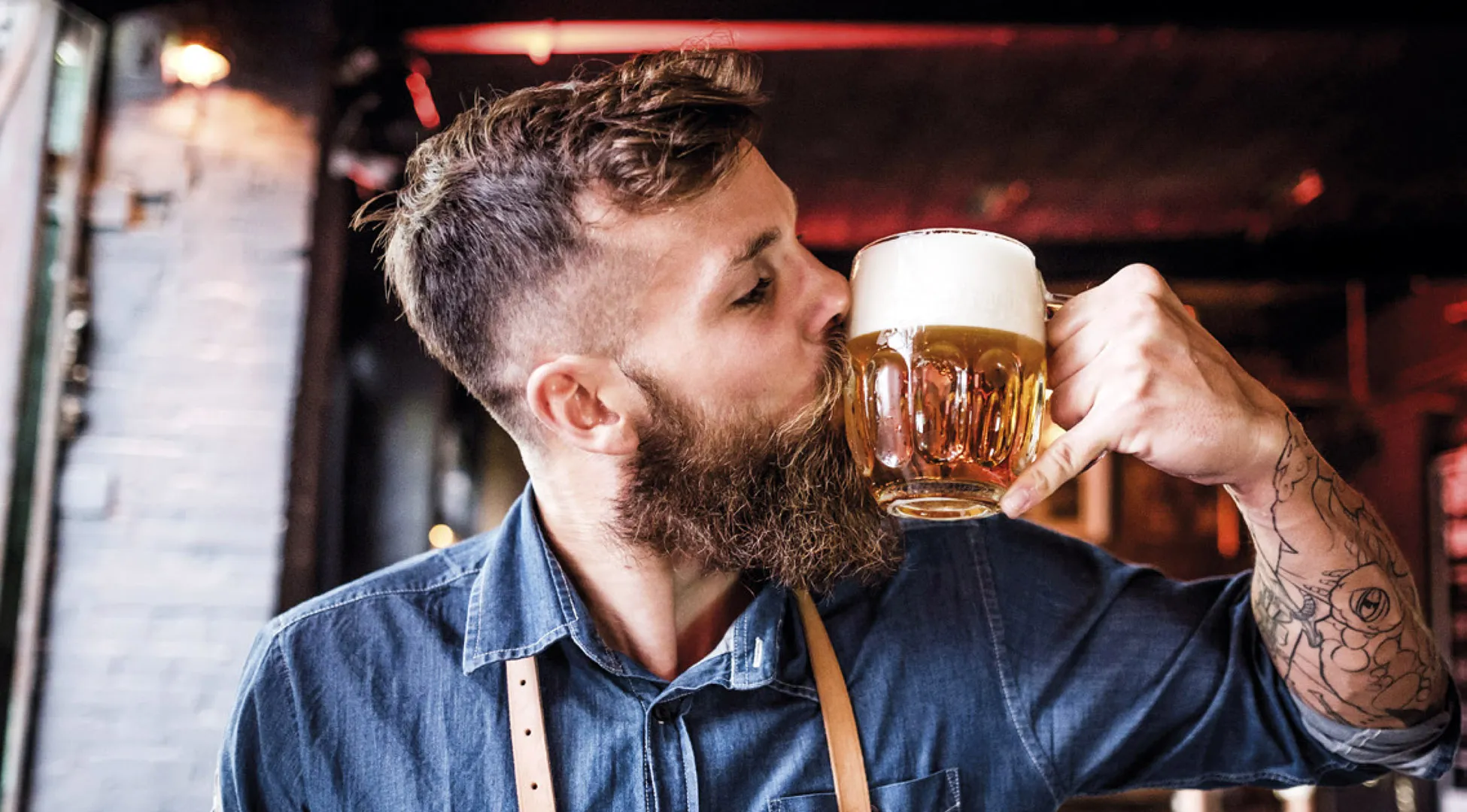Hospitality venue serving beer with tank system